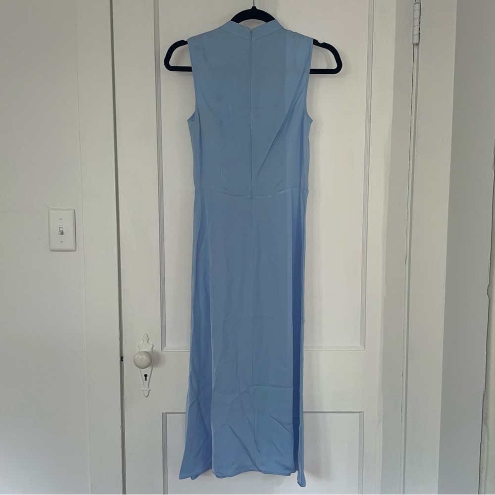 Theory Light Blue Sleeveless Midi Dress | 00 - Picture 10 of 11
